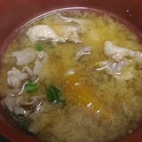 南瓜と豚肉の中華風味噌スープ